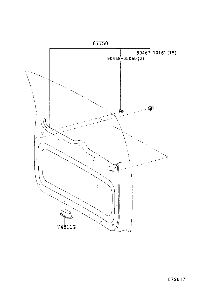 64885-28050 CHANNEL, BACK DOOR GLASS, RH product image