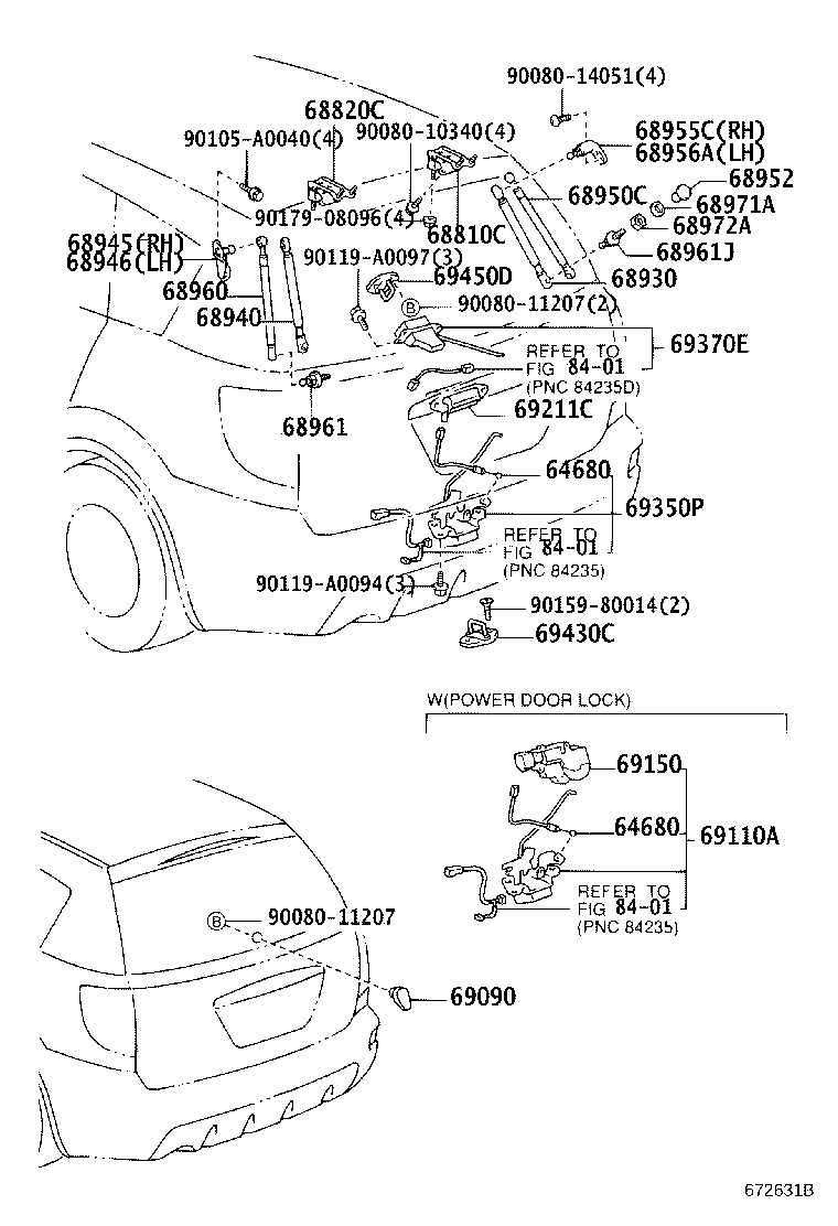 Toyota 68820-02010 HINGE ASSY, BACK DOOR, LH