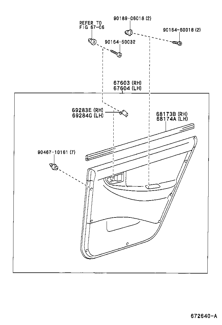 Toyota 67004-02210 PANEL SUB-ASSY, REAR DOOR, LH
