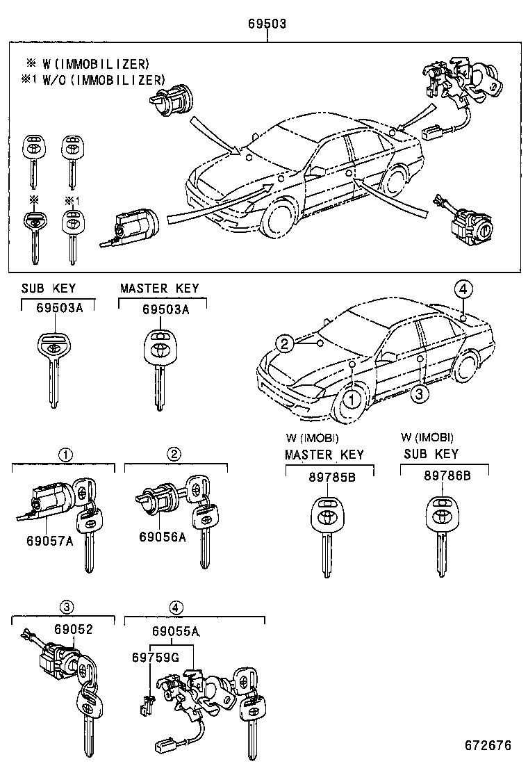 69005-06130 CYLINDER SET, LOCK product image