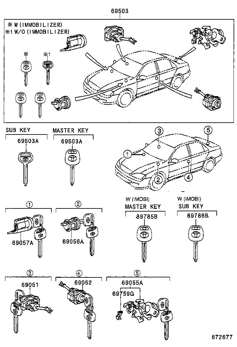 69005-06130 CYLINDER SET, LOCK product image