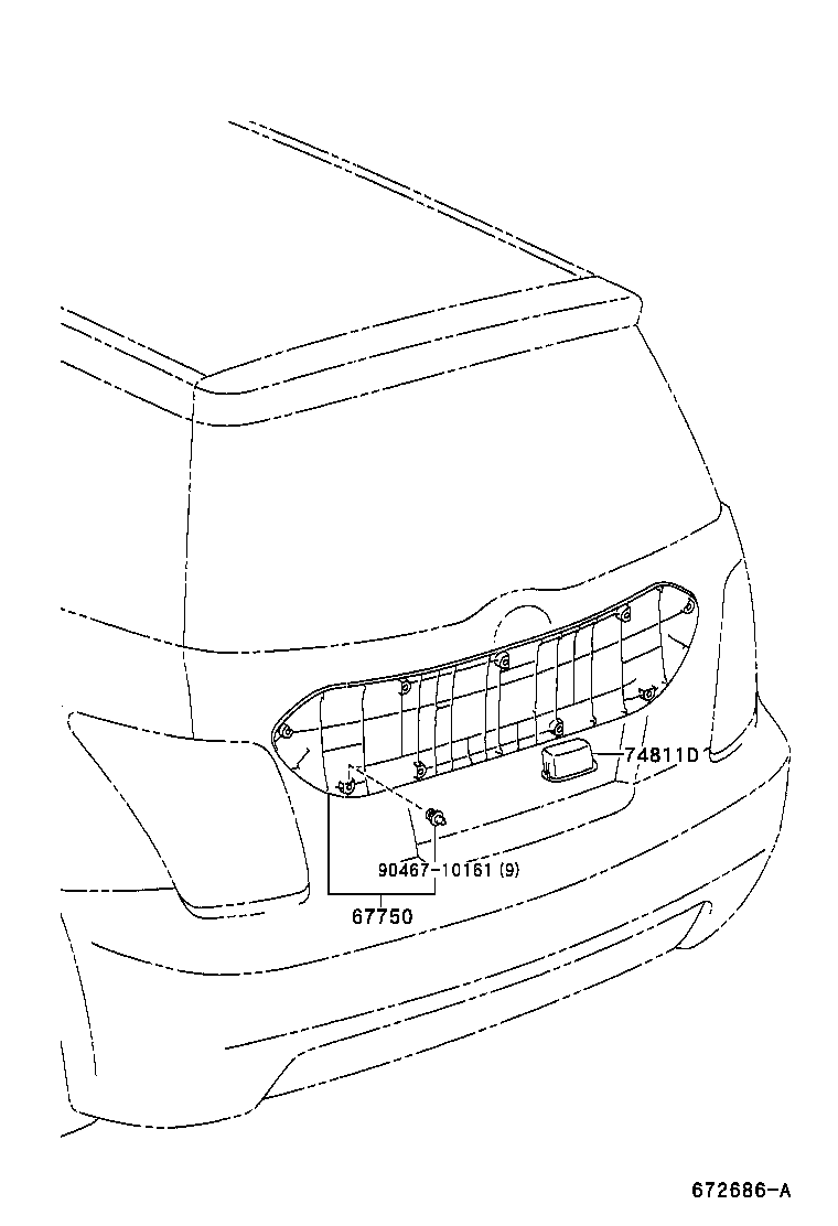 67005-52520 PANEL SUB-ASSY, BACK DOOR product image