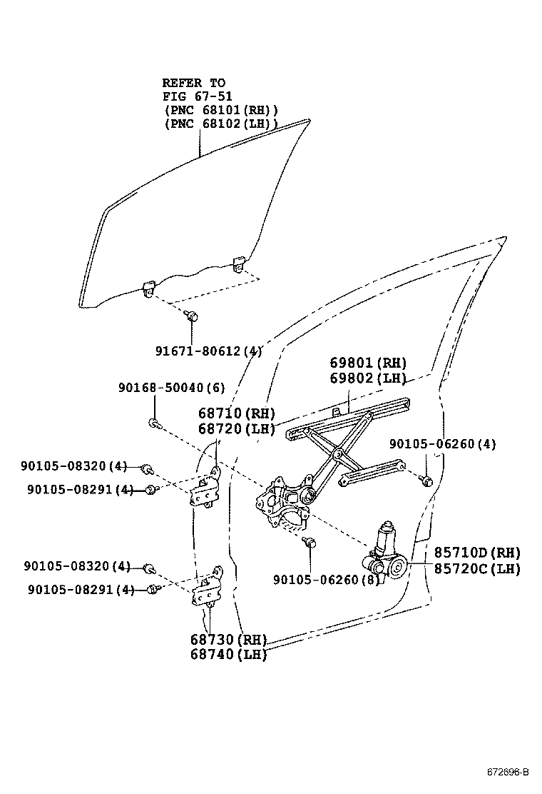 68720-58020 HINGE ASSY, FRONT DOOR, UPPER LH product image