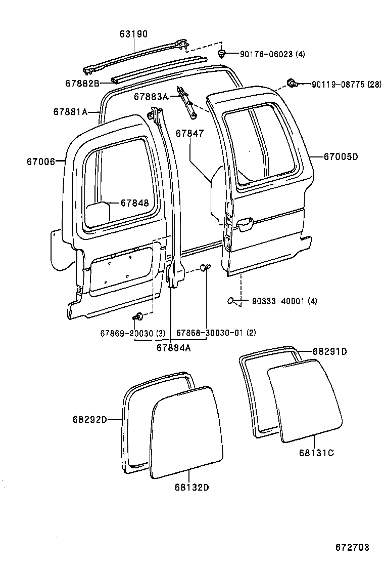 64795-26020 TRIM, BACK WINDOW OPENING product image