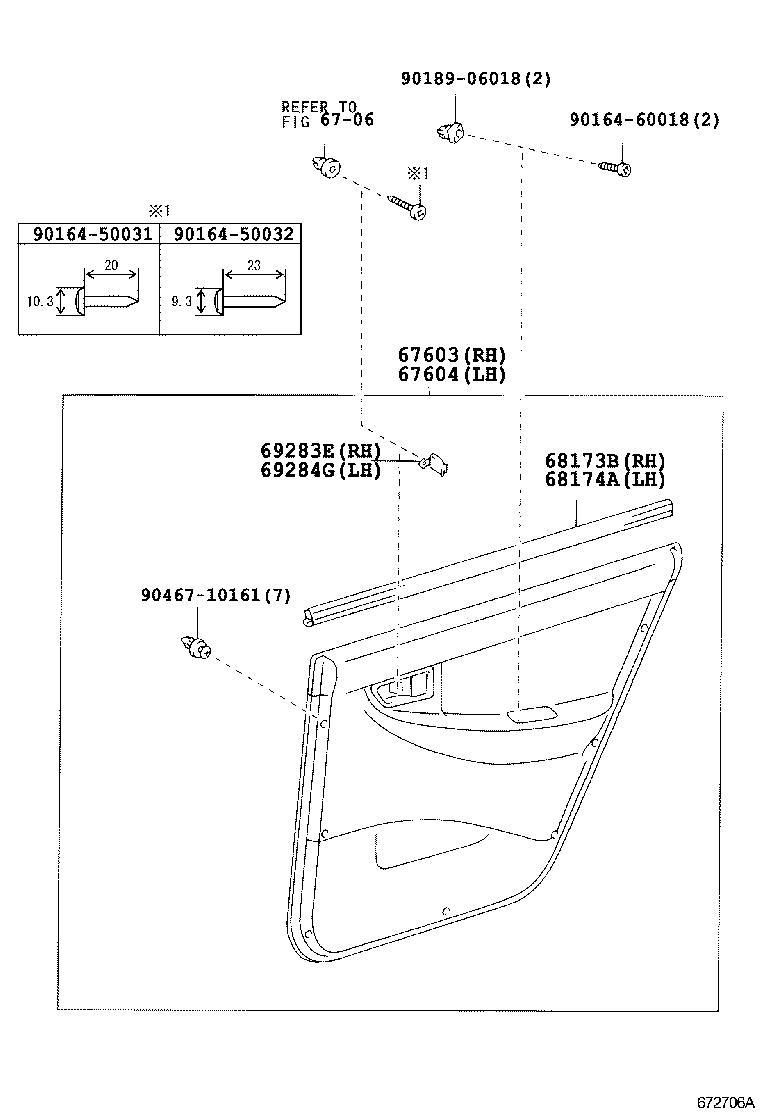 Toyota 67004-1A090 PANEL SUB-ASSY, REAR DOOR, LH