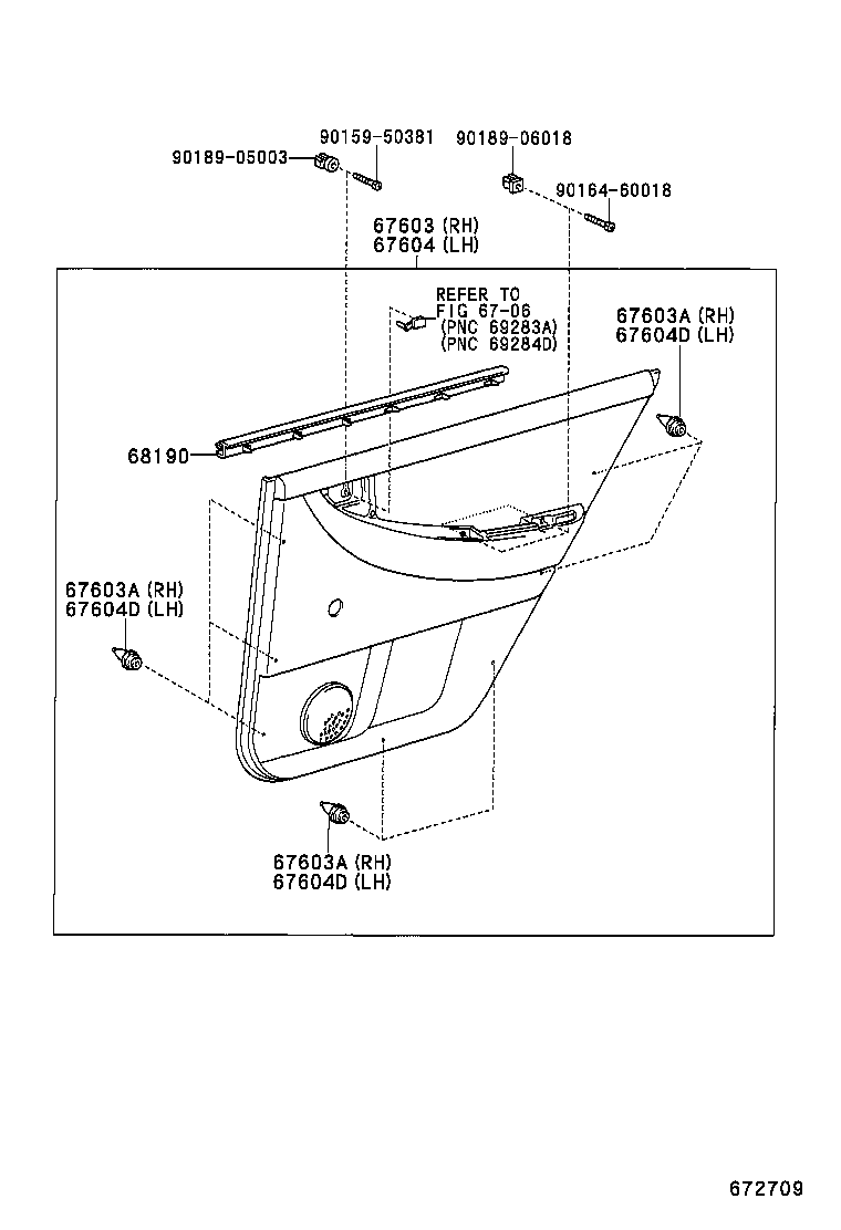 67003-02230 PANEL SUB-ASSY, REAR DOOR, RH product image