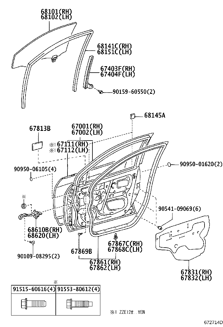 67002-1A620 PANEL SUB-ASSY, FRONT DOOR, LH product image