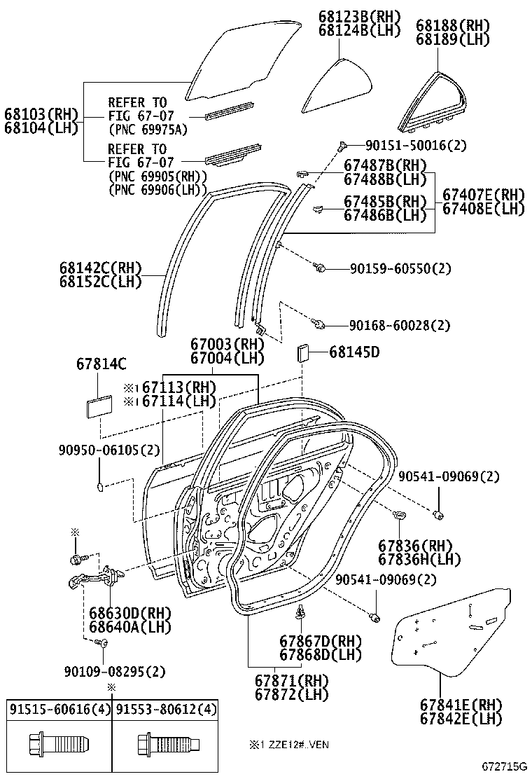 67003-02230 PANEL SUB-ASSY, REAR DOOR, RH product image