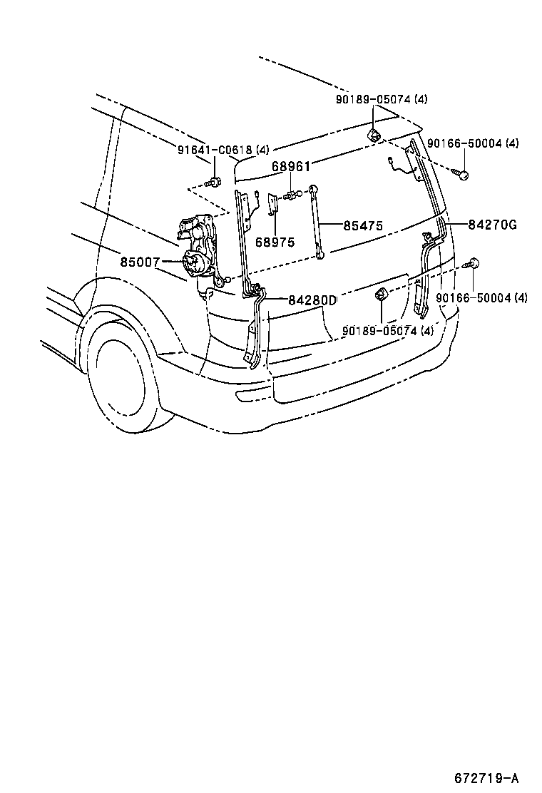 68960-58013 STAY ASSY, BACK DOOR, LH product image