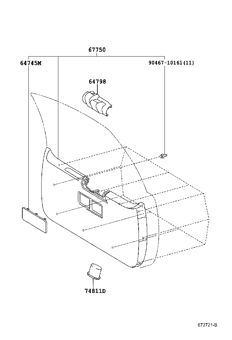 67293-01020 CUSHION, BACK DOOR LOWER STOPPER product image