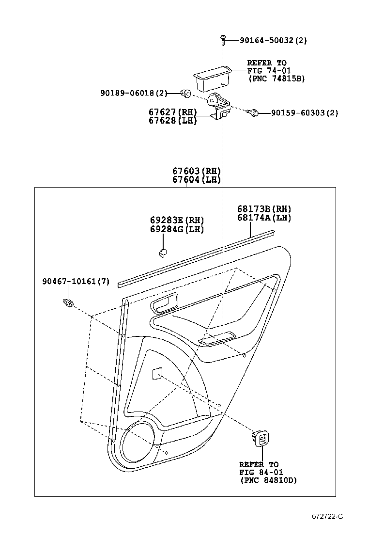 67003-01110 PANEL SUB-ASSY, REAR DOOR, RH product image
