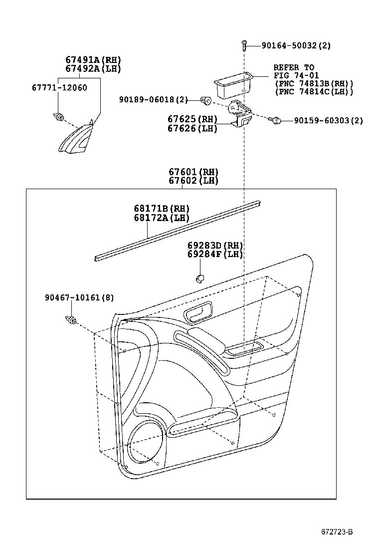 67002-01201 PANEL SUB-ASSY, FRONT DOOR, LH product image