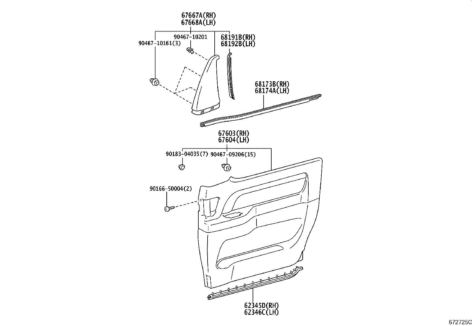 67004-58010 DOOR SUB-ASSY, SLIDE, LH product image