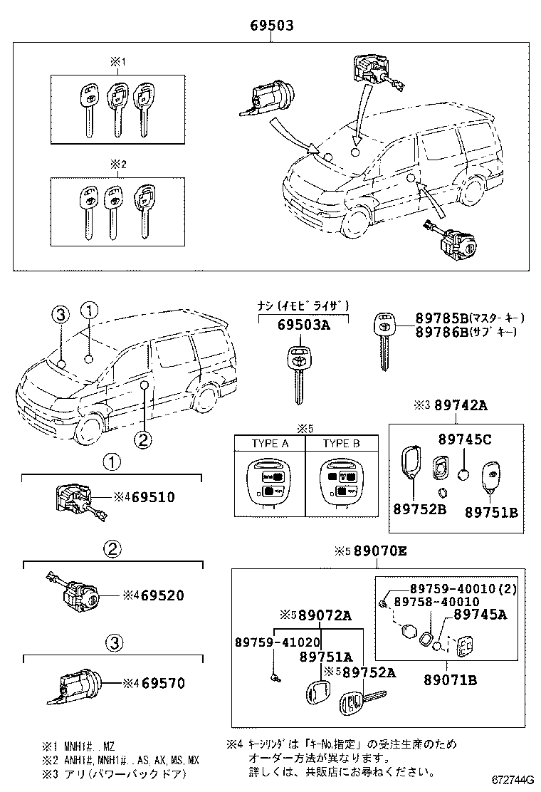 69005-58030 CYLINDER SET, LOCK product image