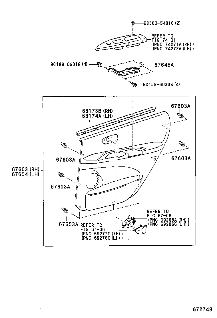 67003-63010 PANEL SUB-ASSY, REAR DOOR, RH product image