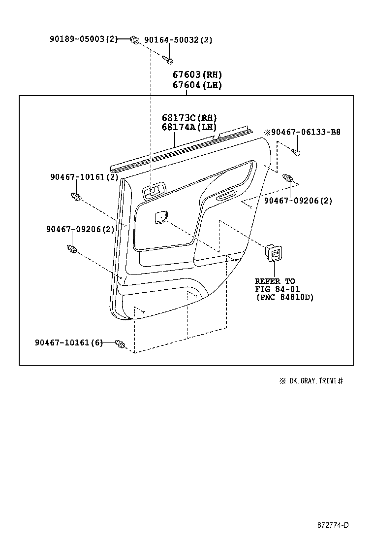 67003-52121 PANEL SUB-ASSY, REAR DOOR, RH product image