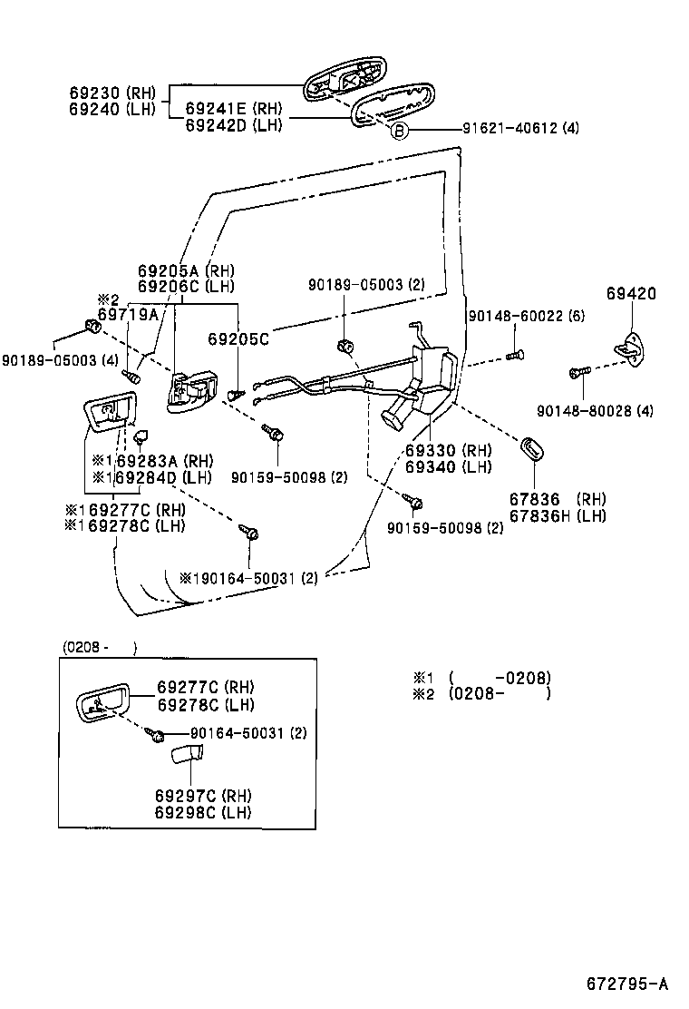 Toyota 69230-60080-E3 HANDLE ASSY, REAR DOOR OUTSIDE, RH