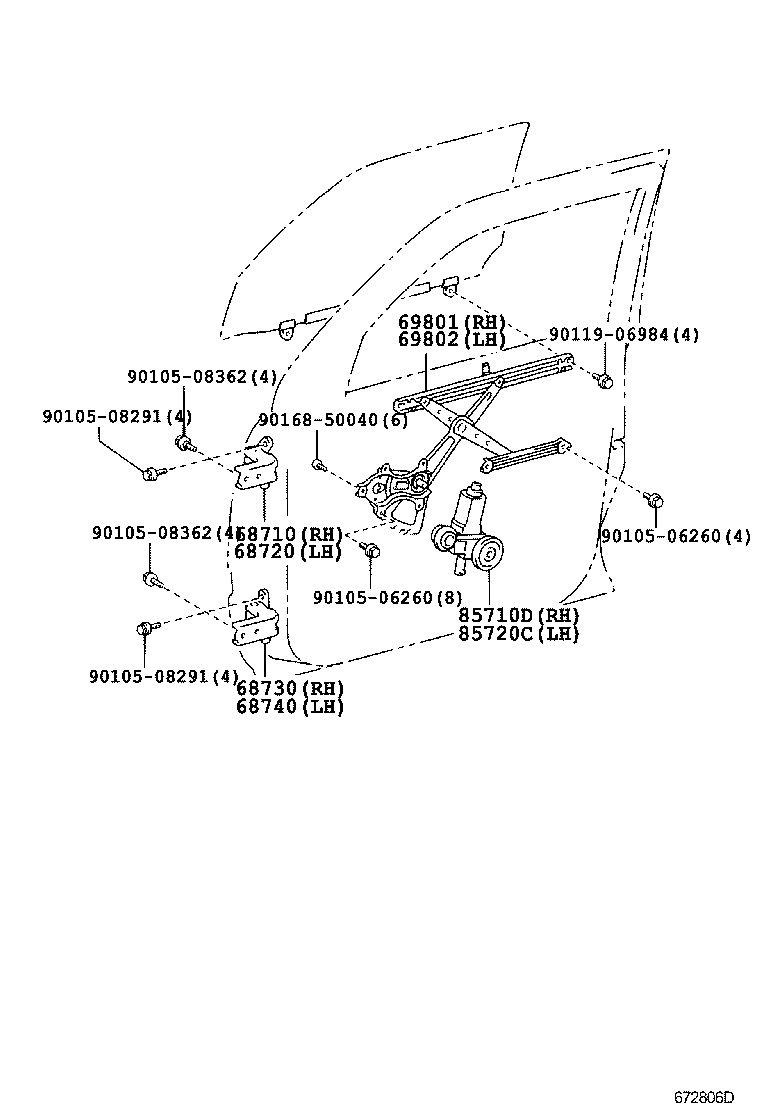 Toyota 68720-35031 HINGE ASSY, FRONT DOOR, UPPER LH