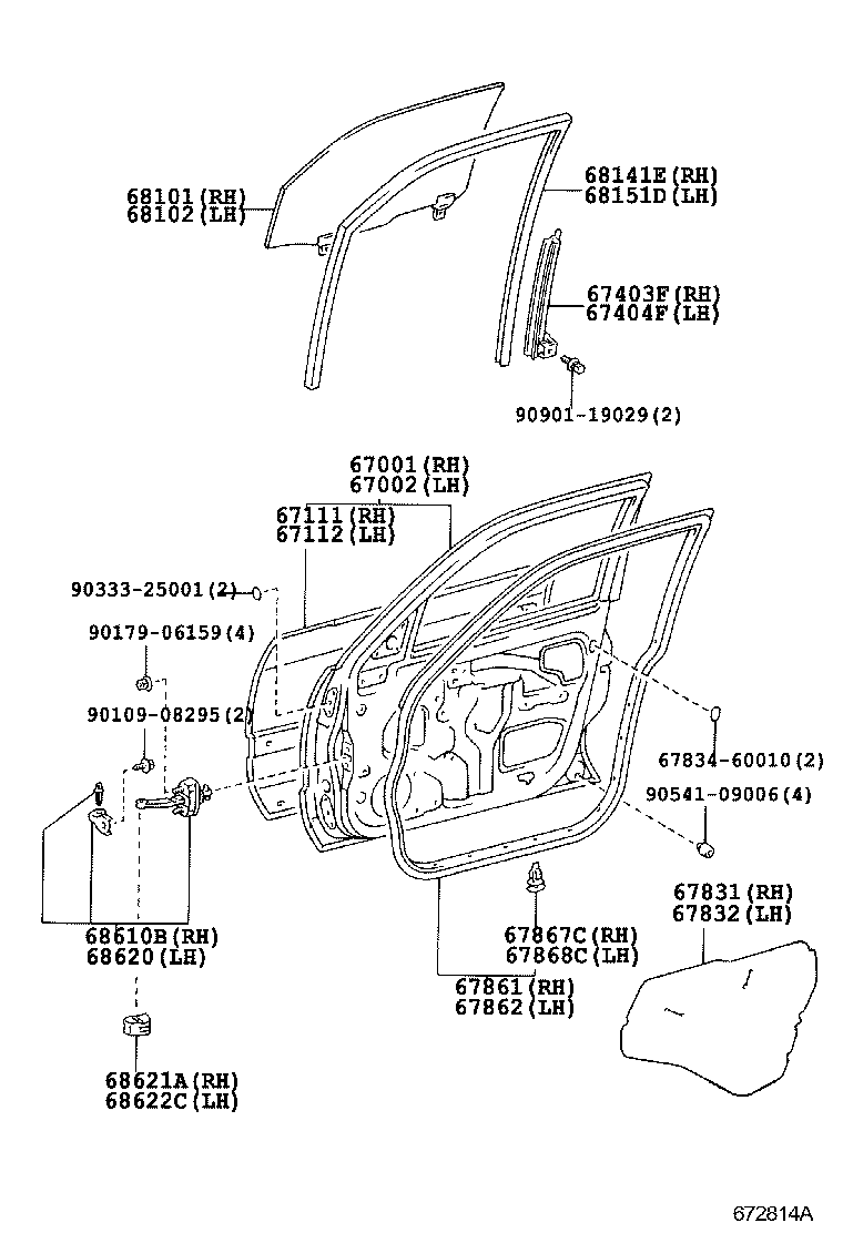 67002-60463 PANEL SUB-ASSY, FRONT DOOR, LH product image