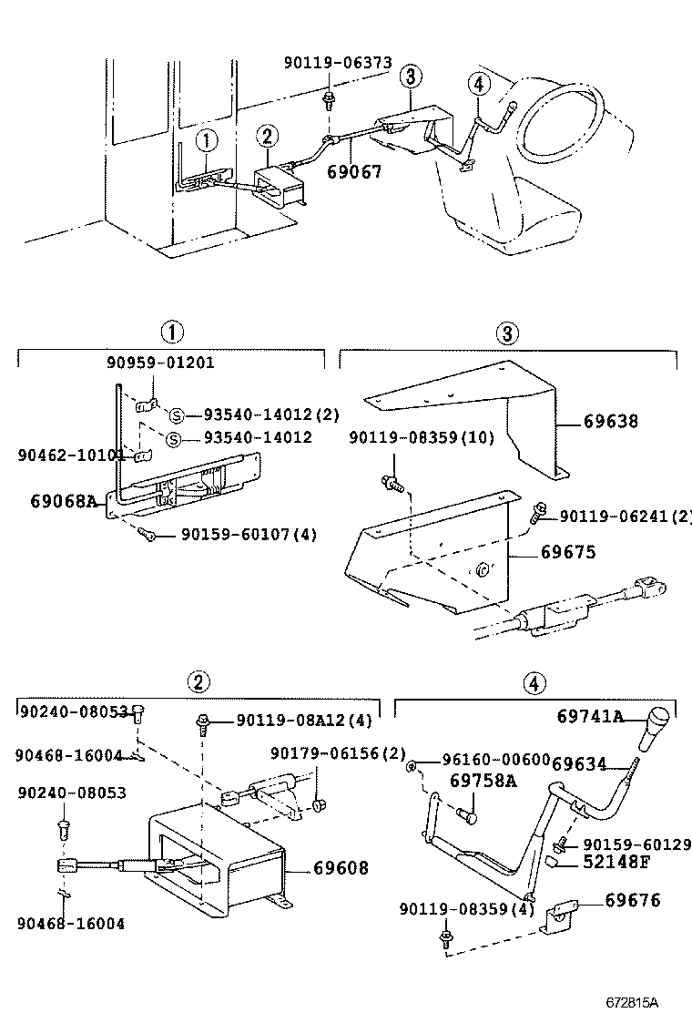 69079-90K00-A0 HOLDER, DOOR LOCK CONTROL KNOB(FOR GLIDE DOOR) product image