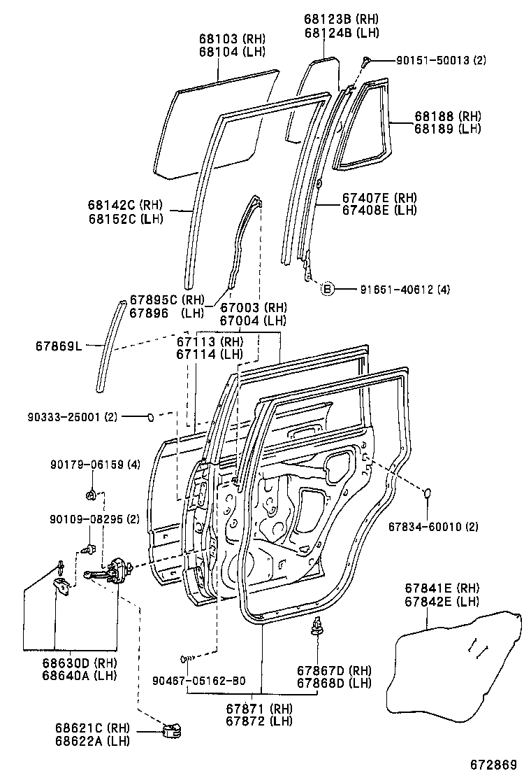 67003-60310 PANEL SUB-ASSY, REAR DOOR, RH product image