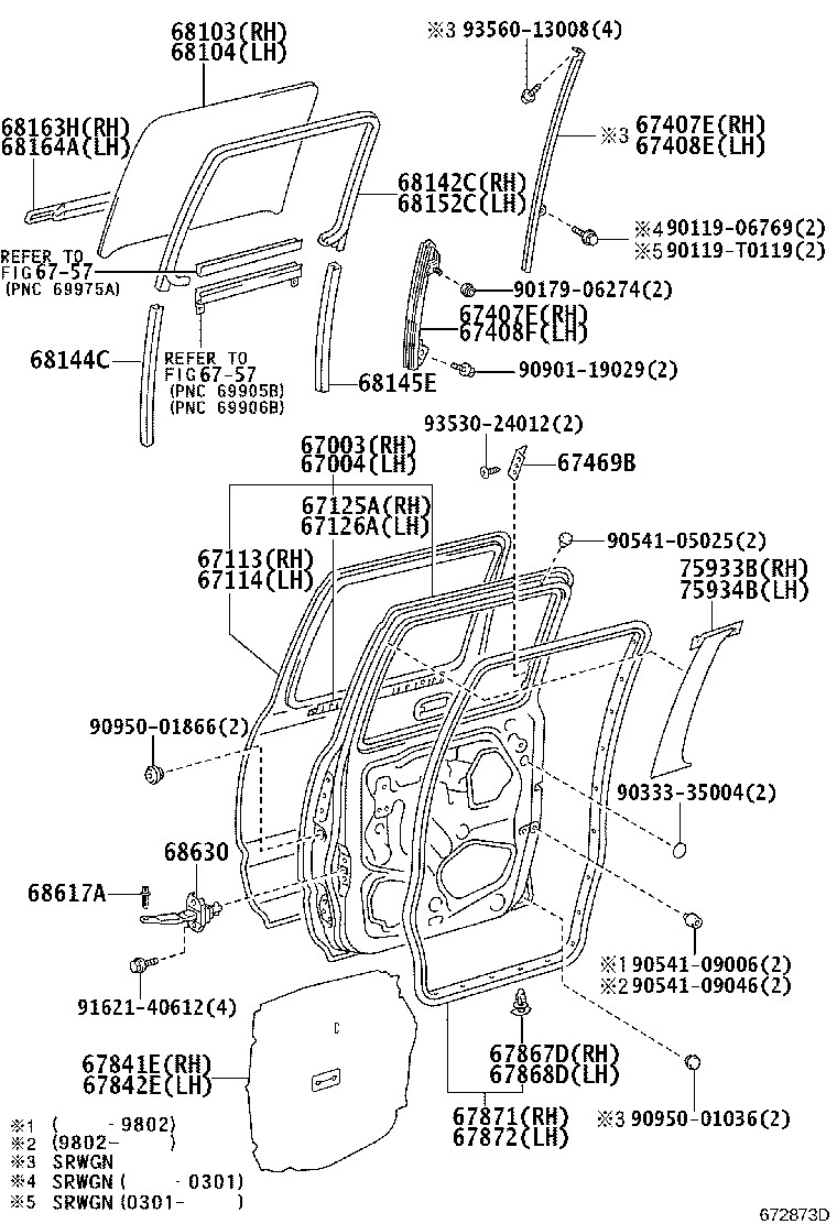 67003-35140 PANEL SUB-ASSY, REAR DOOR, RH product image