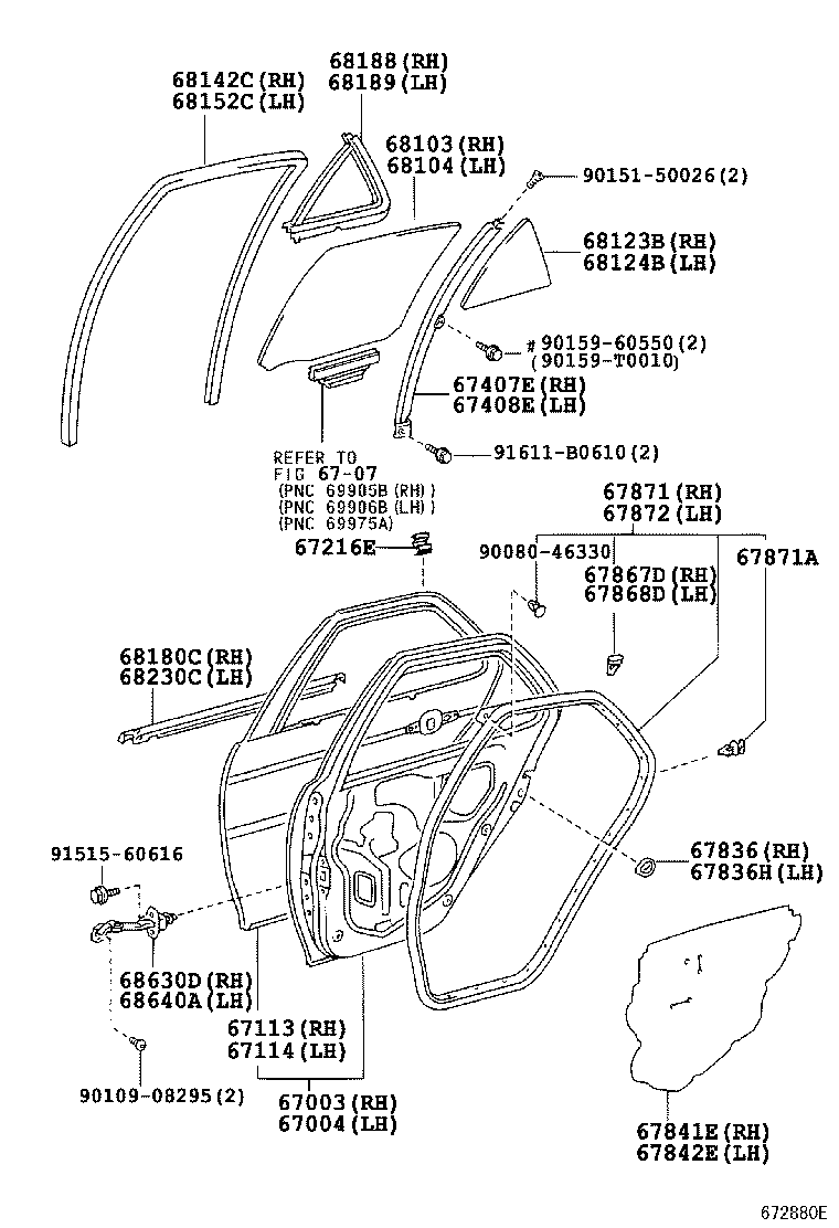 67003-0D100 PANEL SUB-ASSY, REAR DOOR, RH product image