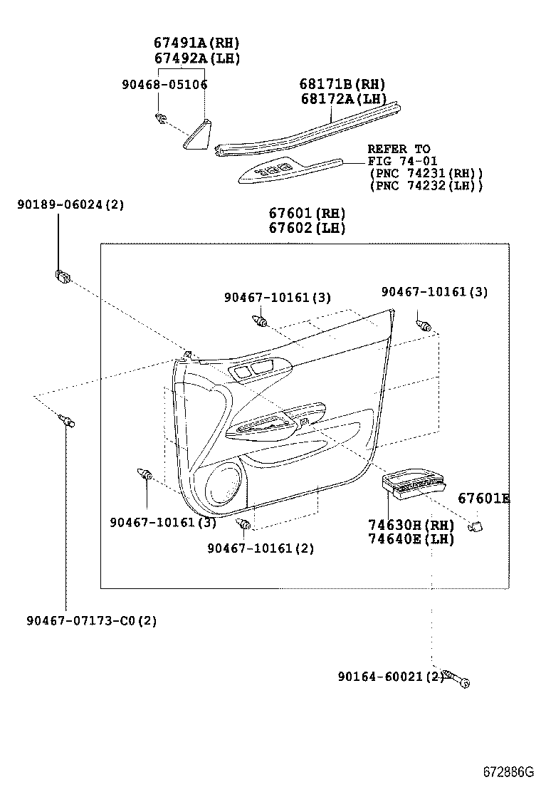 67002-21110 PANEL SUB-ASSY, FRONT DOOR, LH product image
