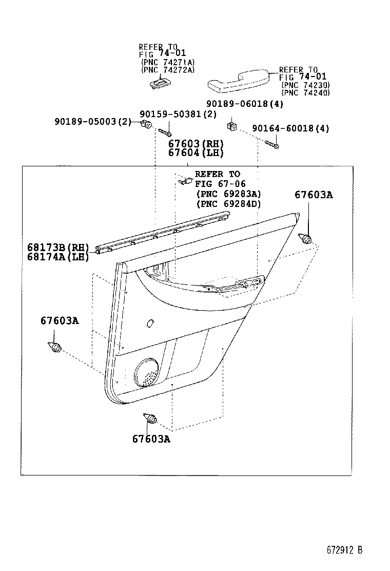 67004-13330 PANEL SUB-ASSY, REAR DOOR, LH product image
