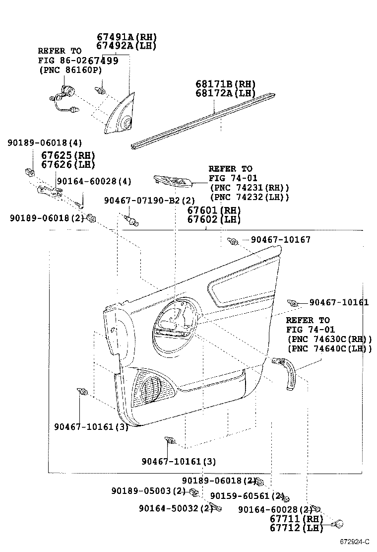 67002-52231 PANEL SUB-ASSY, FRONT DOOR, LH product image