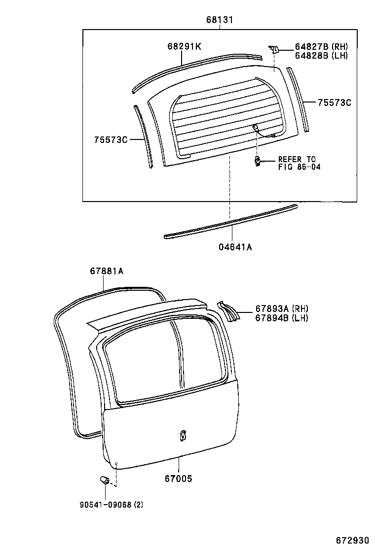 67005-52570 PANEL SUB-ASSY, BACK DOOR product image