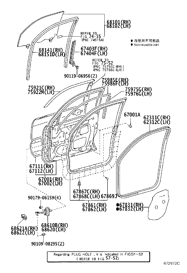 Toyota 67610-6A151-B0 BOARD SUB-ASSY, FRONT DOOR TRIM, RH