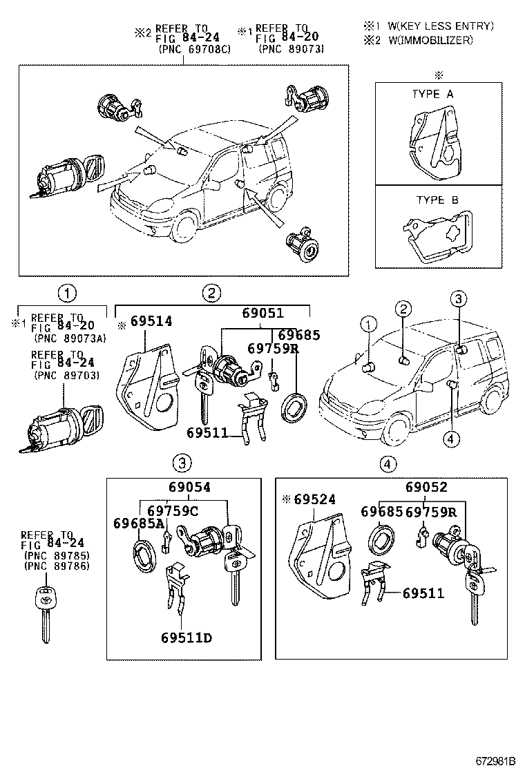 69005-52090 CYLINDER SET, LOCK product image