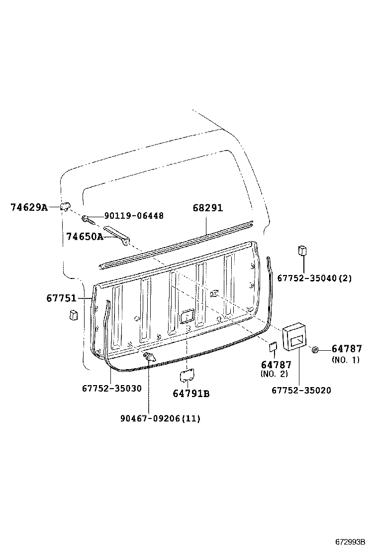 67005-35290 PANEL SUB-ASSY, BACK DOOR product image