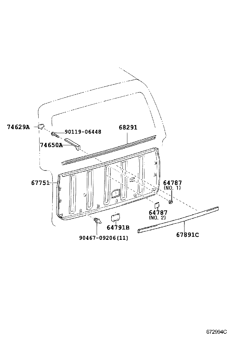 67005-35210 PANEL SUB-ASSY, BACK DOOR product image
