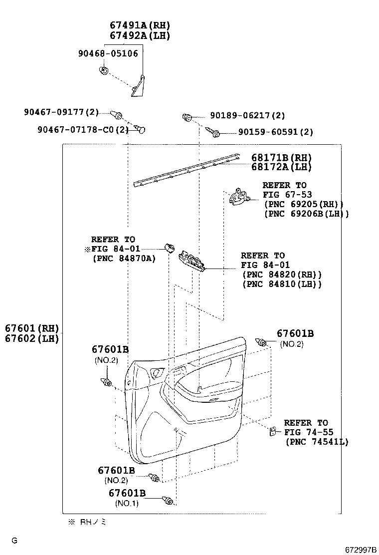 67050-35170-B0 BOARD SUB-ASSY, FRONT DOOR TRIM, LH product image