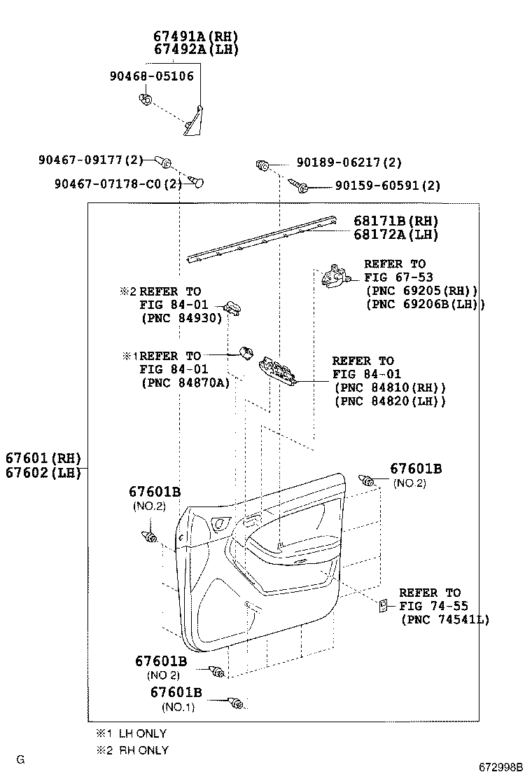 67002-35520 PANEL SUB-ASSY, FRONT DOOR, LH product image