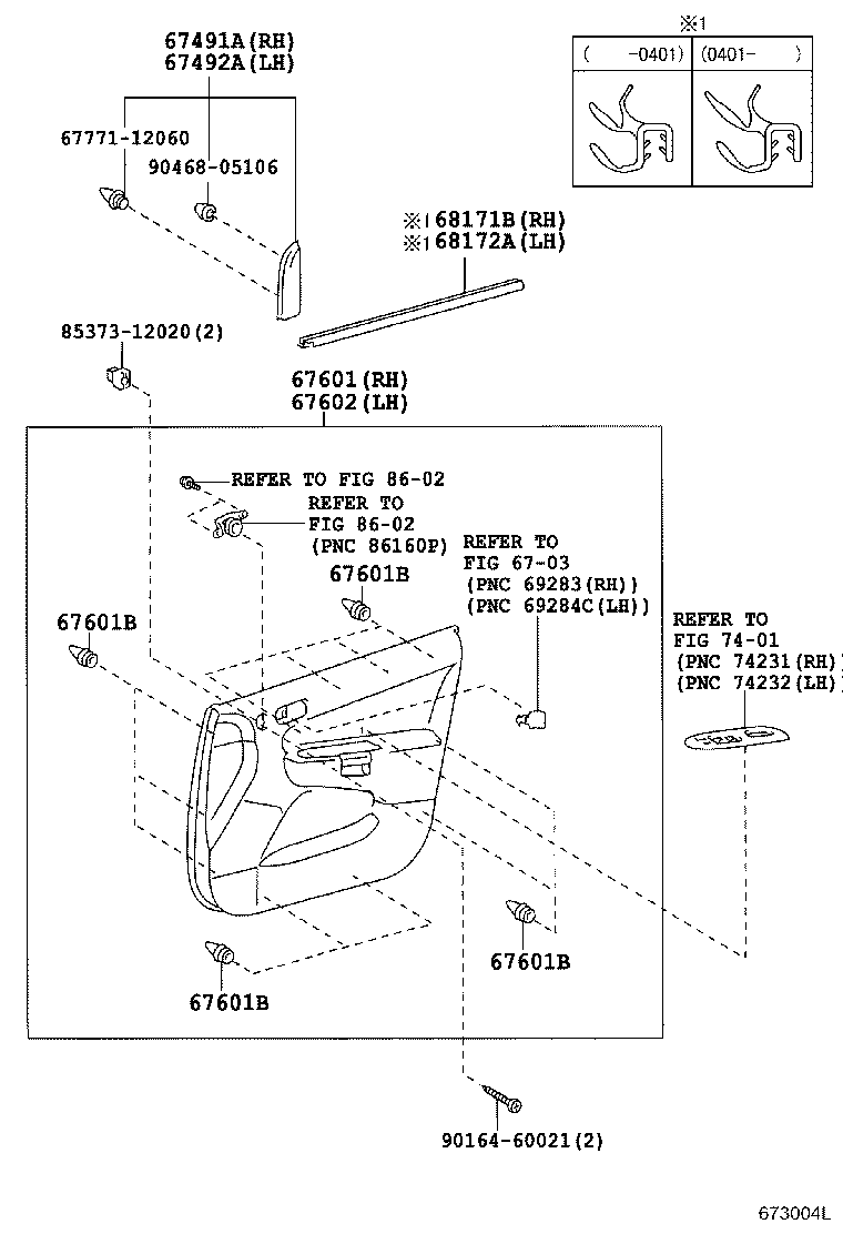 68101-68020 GLASS SUB-ASSY, FRONT DOOR, RH product image