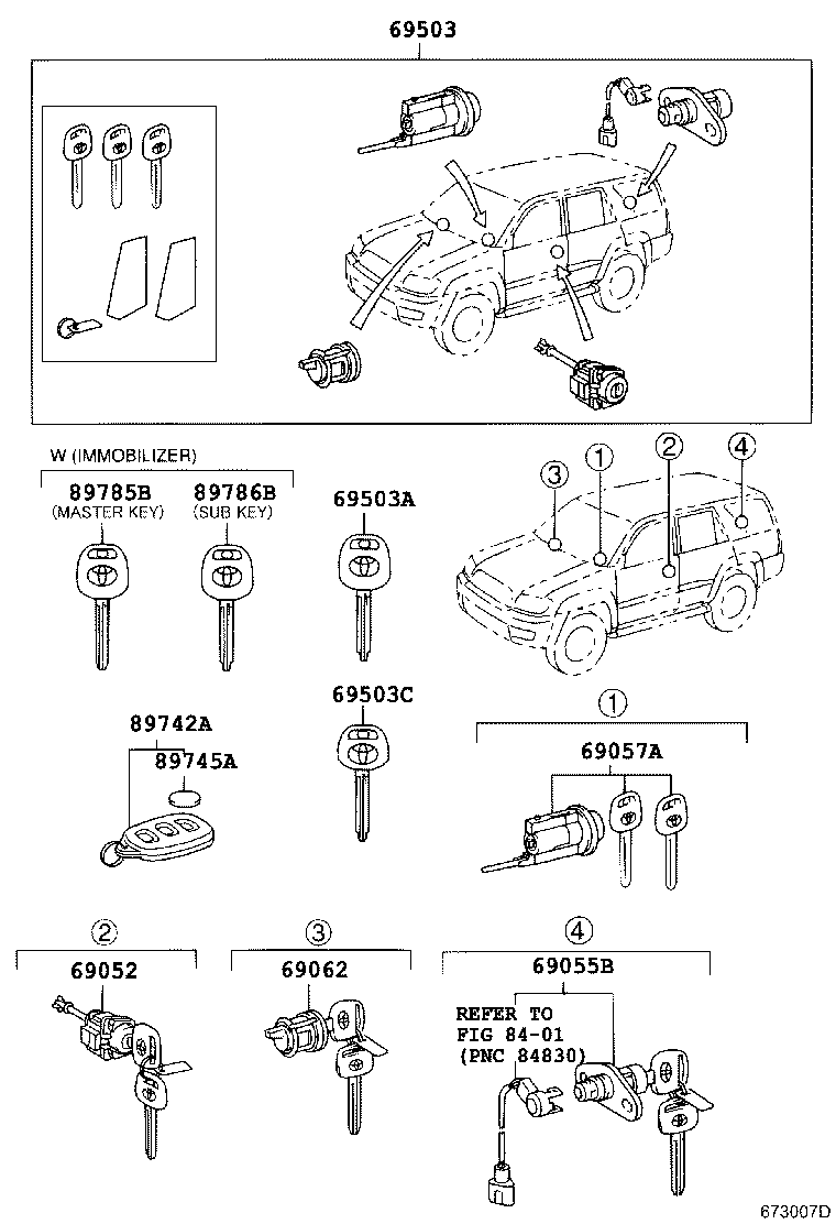 69005-3D030 CYLINDER SET, LOCK product image