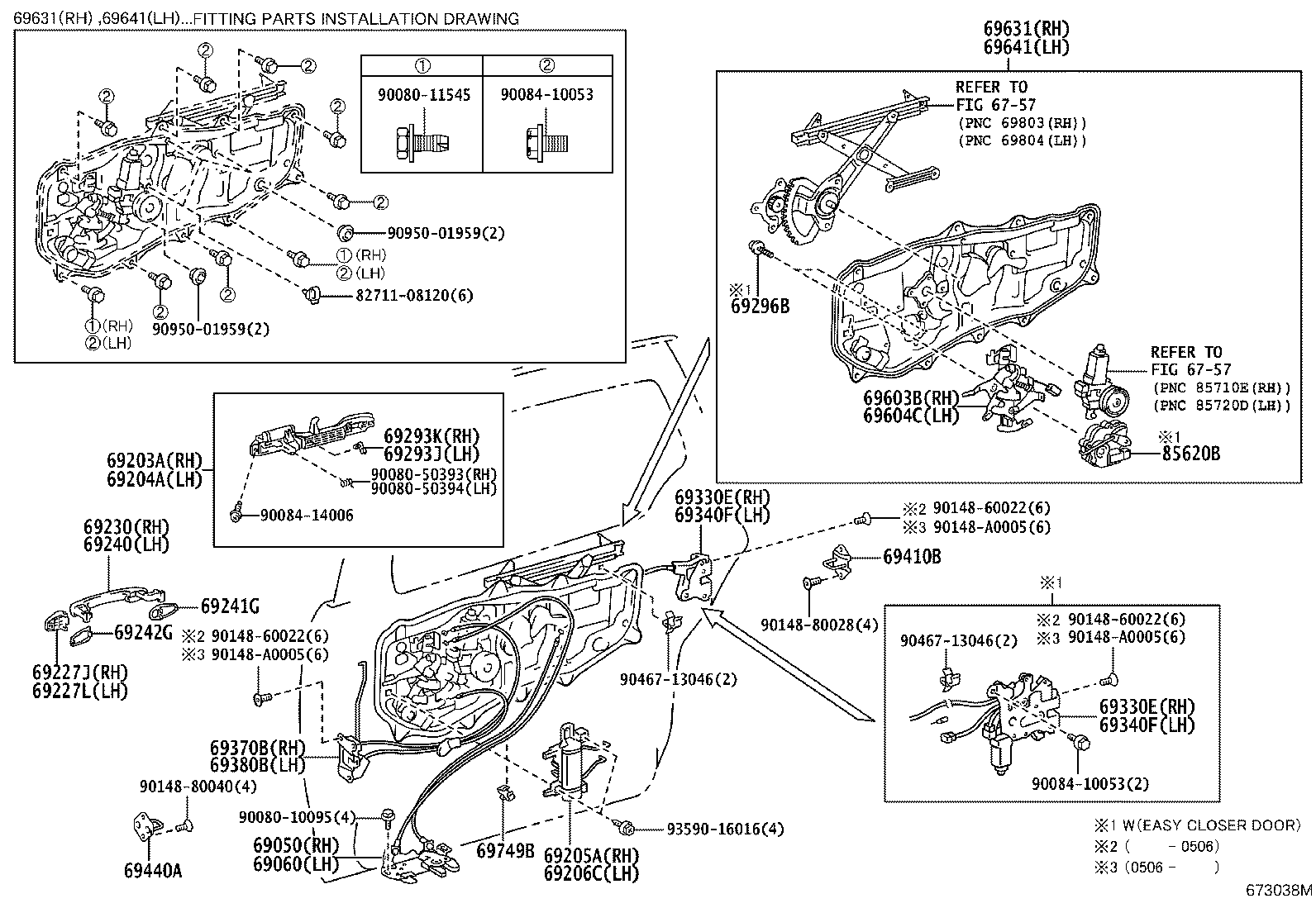Toyota 69208-08010-B1 HANDLE SUB-ASSY, REAR DOOR INSIDE, LH