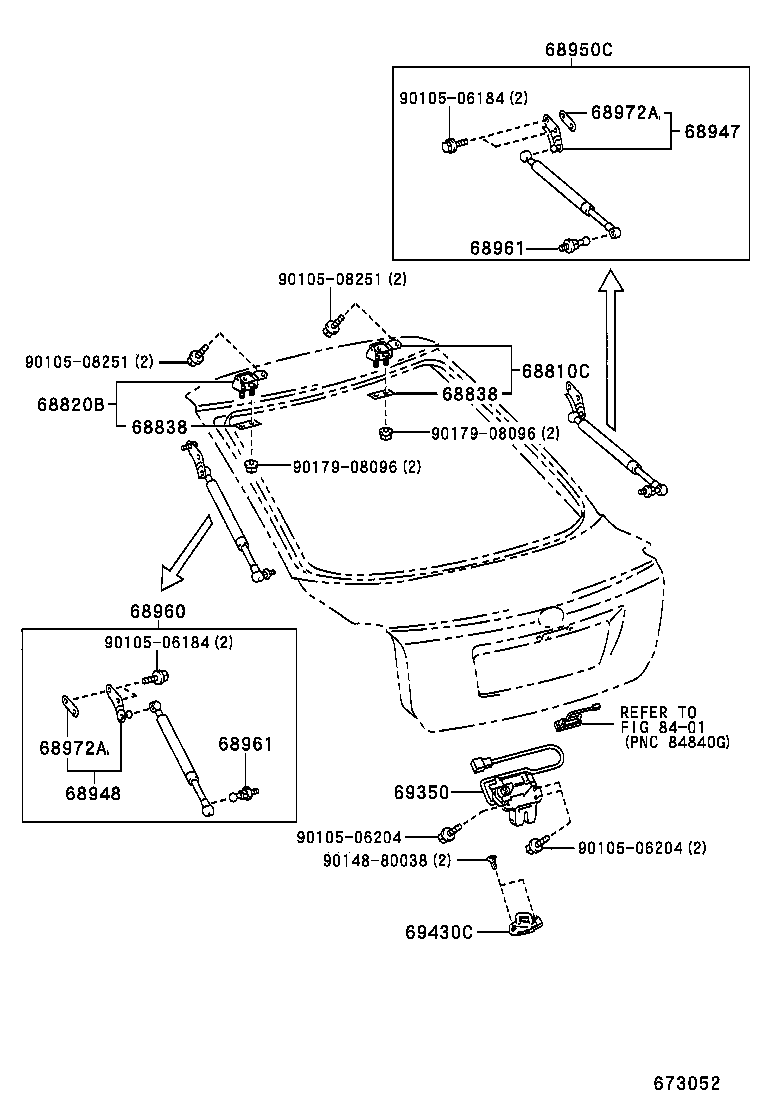 68810-05020 HINGE ASSY, BACK DOOR, RH product image