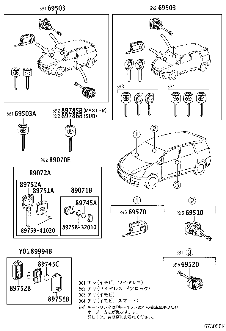69005-68100 CYLINDER SET, LOCK product image
