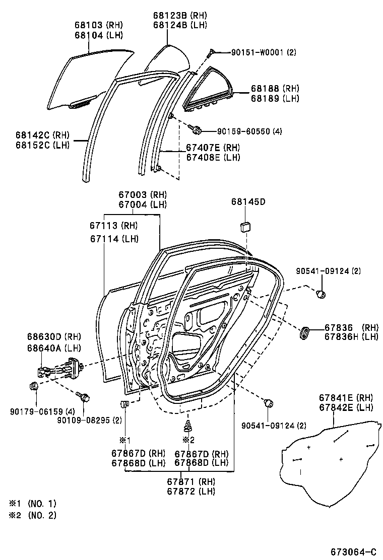 67010-05180-B0 BOARD SUB-ASSY, REAR DOOR TRIM, RH product image