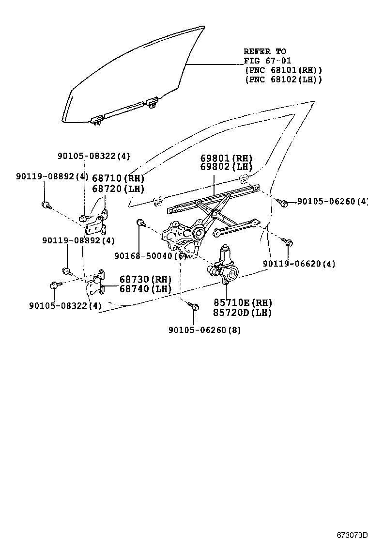 Toyota 68720-33031 HINGE ASSY, FRONT DOOR, UPPER LH