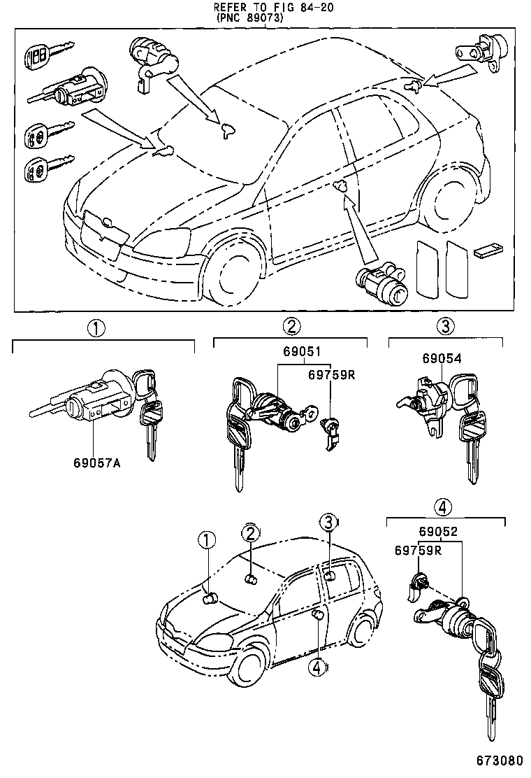 69005-52890 CYLINDER SET, LOCK product image