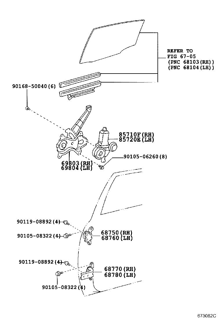 Toyota 68760-35041 HINGE ASSY, REAR DOOR, UPPER LH