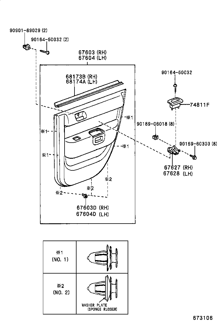 67113-52040 PANEL, REAR DOOR, OUTER RH product image