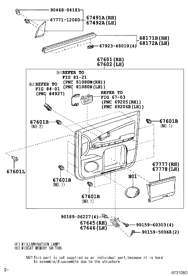 67002-48060 PANEL SUB-ASSY, FRONT DOOR, LH product image