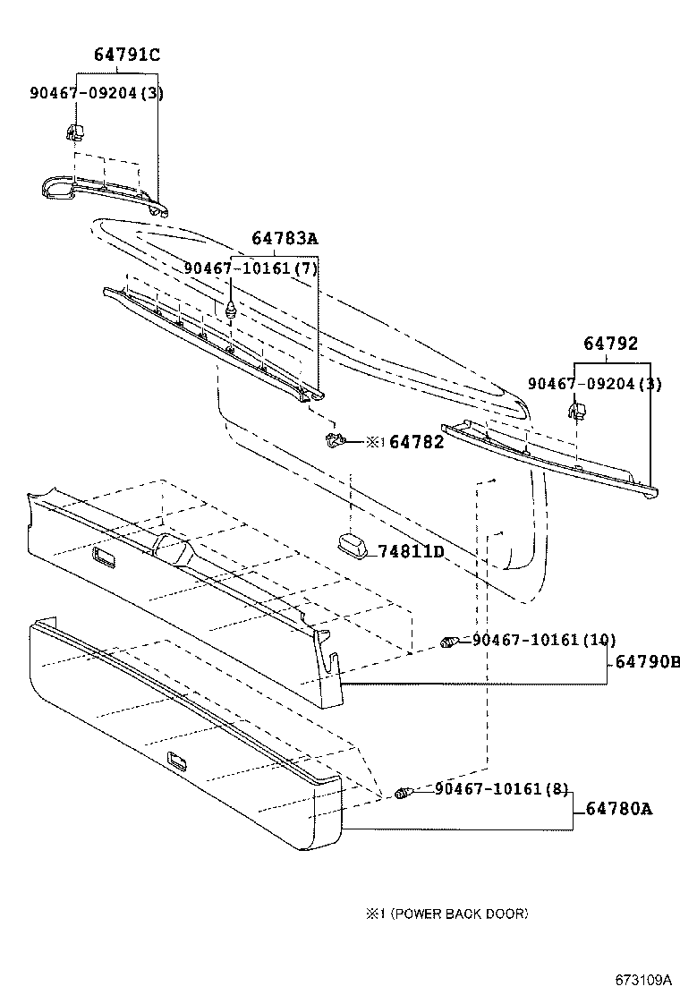 Toyota 67005-48580 PANEL SUB-ASSY, BACK DOOR