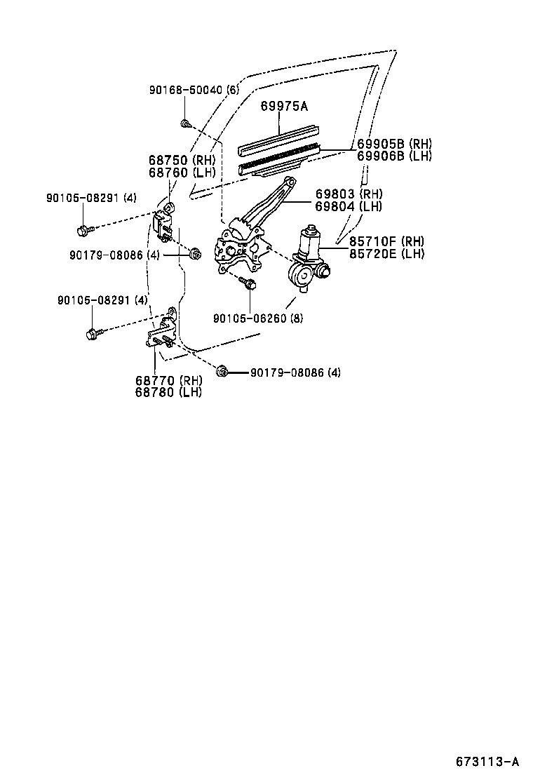 Toyota 68760-42010 HINGE ASSY, REAR DOOR, UPPER LH